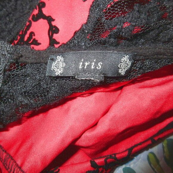 Vtg Y2K Flocked Velvet Peplum Pencil Mini Dress Size S Sheer Lace Bodycon Baddie - Picture 5 of 12